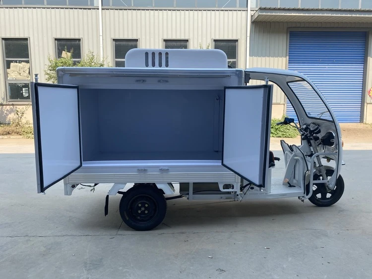 electric ice cream tricycle with a ice cream fridge