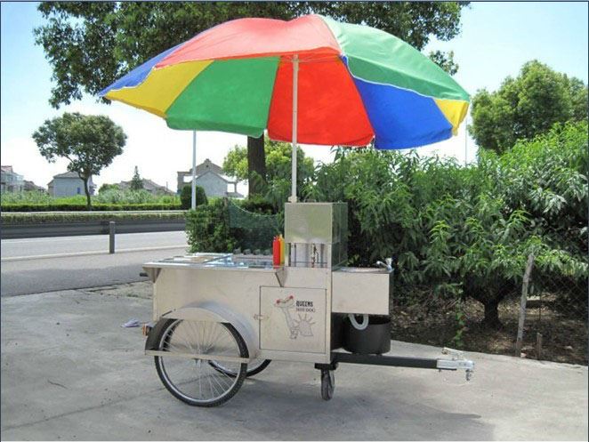 Towable 핫도그 식품 카트